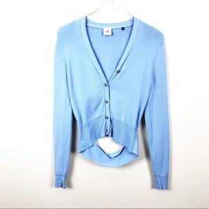 CABI | Blue Cut Out Cardigan Sweater